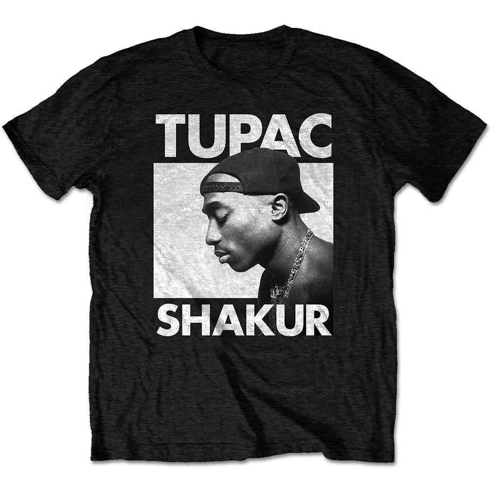 Vintage Tupac Shakur Porträt Grafik T-Shirt, 100% Baumwolle Unisex Tee, Offizielles 2Pac Hip-Hop Print Kurzarm Streetwear