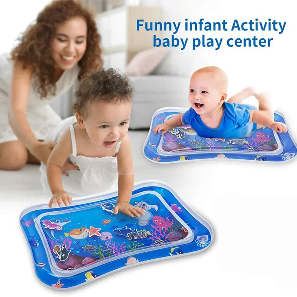 Baby Water Play Mat PVC Infant Tummy Time Inflatable Cushion Toddler Water Pad for Kids Early Education Developing Activity Toys view 4