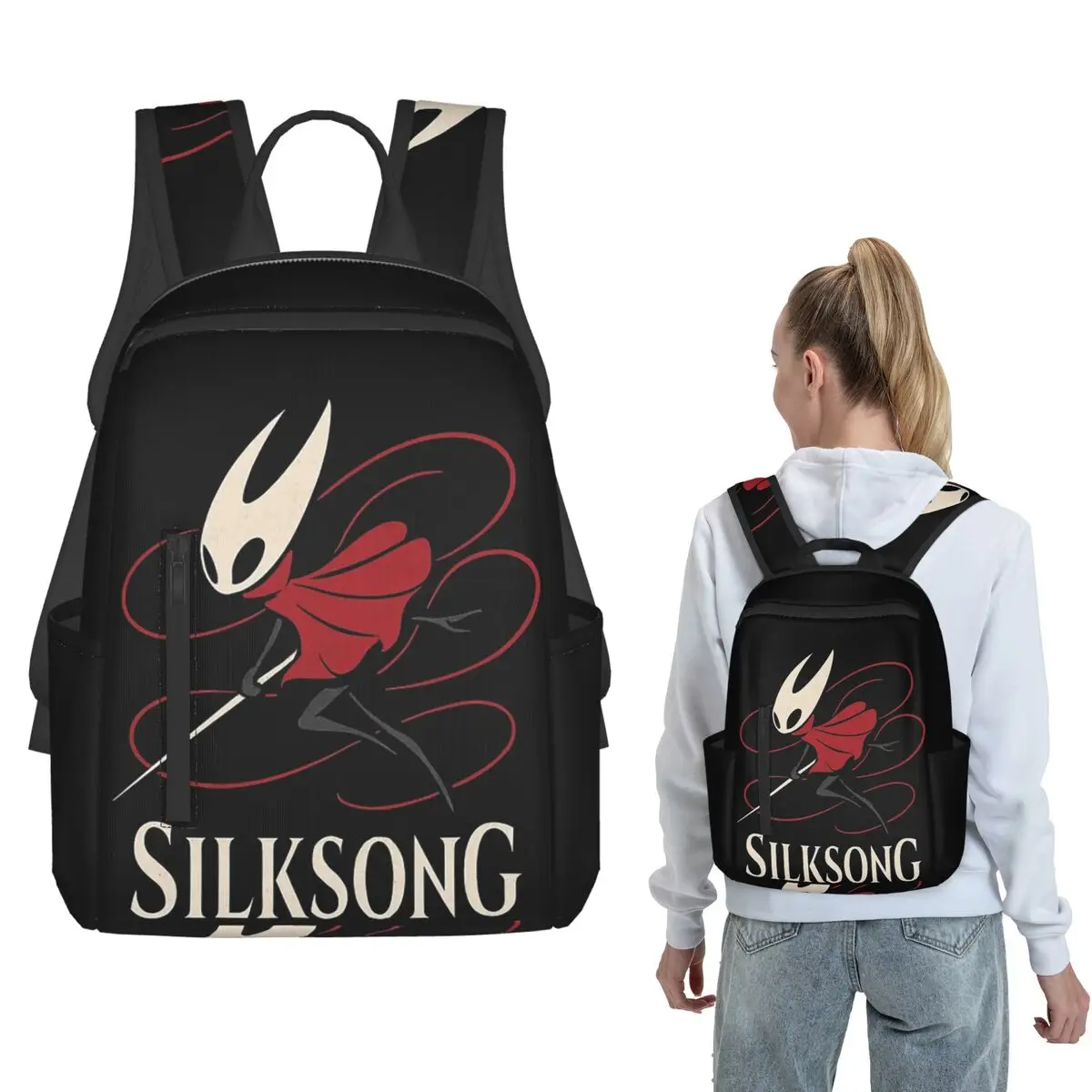 Silksong - Hornet Hollow Knight Classic Backpack Large Capacity Boys Girls BookBag School Bag Shoulder Bags for Men Women