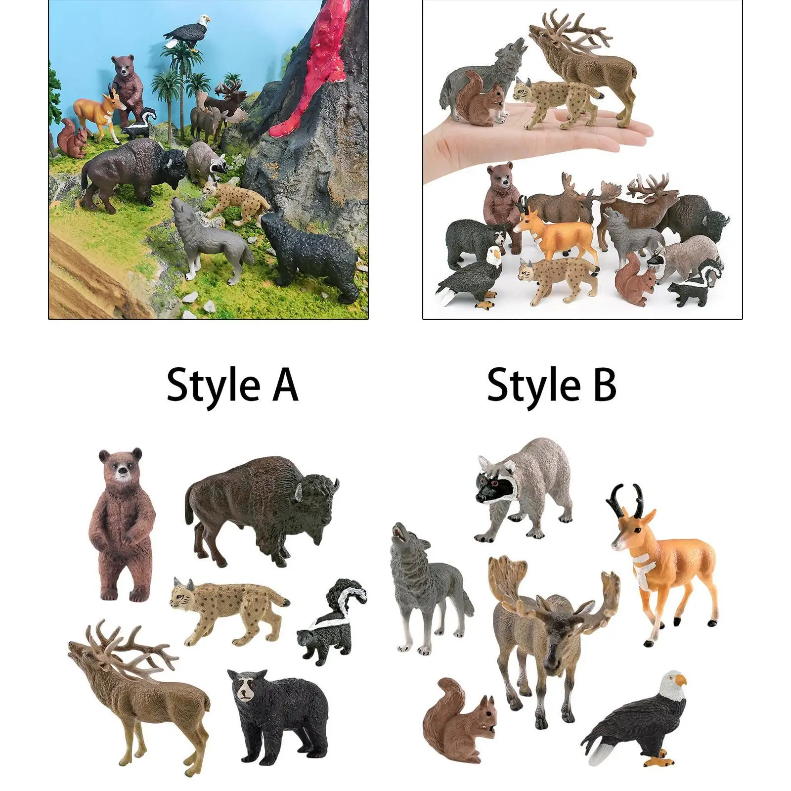 6x figuras de animales de juguete, colecciones de figuras de animales, modelo de animales salvajes, juego de animales de la selva para niños, niñas y niños
