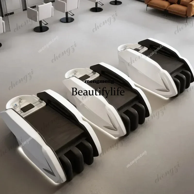 zHHeadspa Bed Japanese Hair Spa Salon Chair Cosmetic Mobile Shampoo Basin Massage Massage Bowl Backwash Units Water Circulation