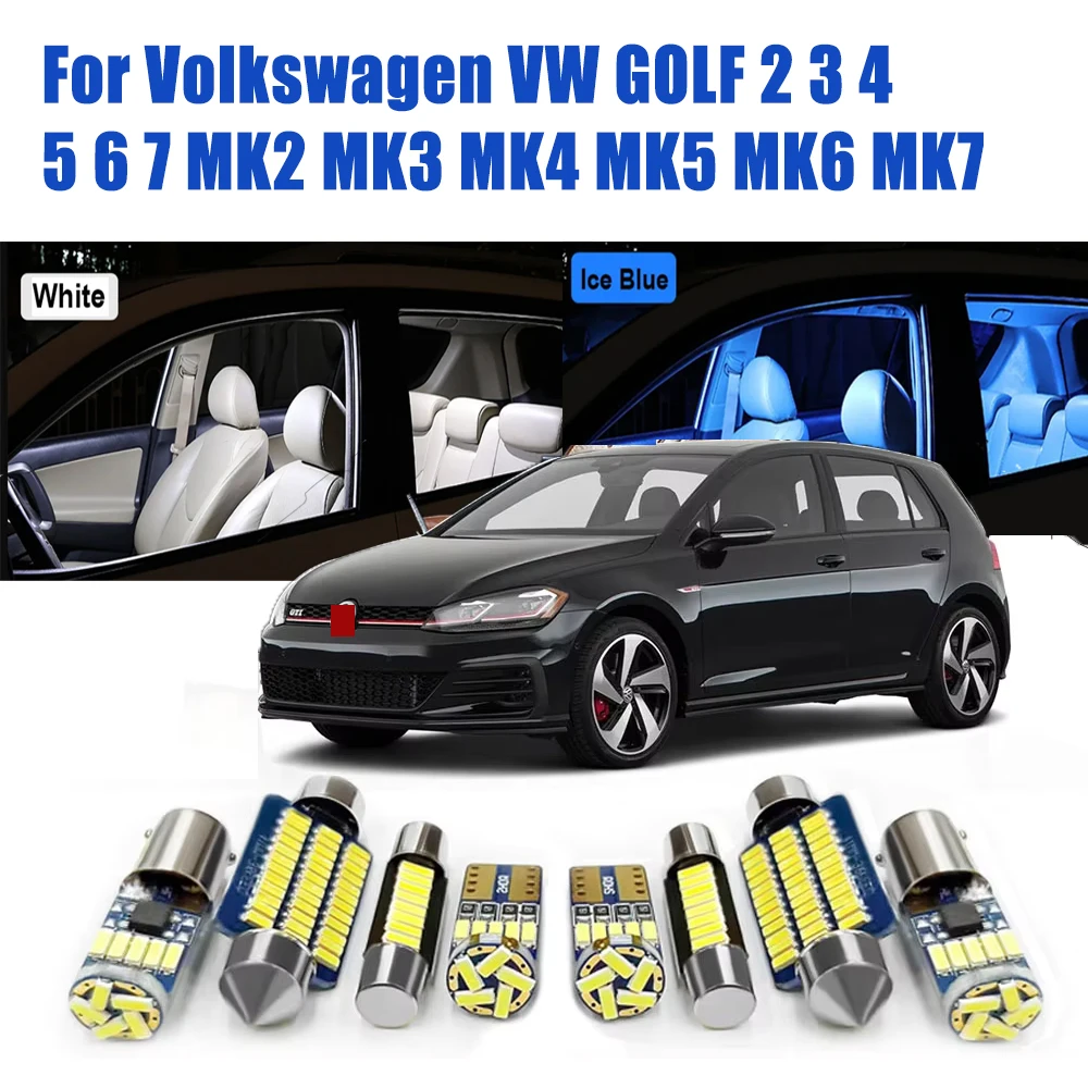 

For Volkswagen VW GOLF 2 3 4 5 6 7 MK2 MK3 MK4 MK5 MK6 MK7 Accessories Car Interior LED Light Canbus Indoor Lamp Bulbs Kit