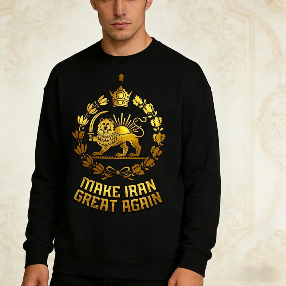 Löwe und Sonne Iran Sweatshirt Persische Flagge Grafik-Oberteil Iranisches Erbe Geschenk Patriotische Persische Kleidung Herren Damen Unisex Pullover
