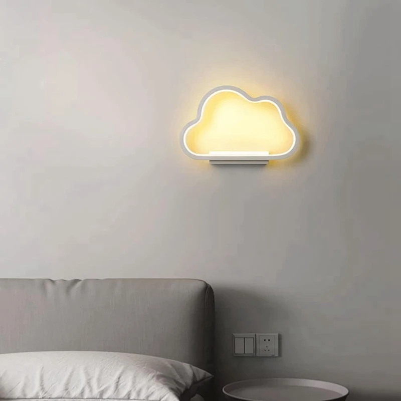 Cloud Design Decor Wall Light 220V ฝัง Sconce Cloud Shape Wall Light ในร่มโคมไฟห้องนอนห้องนั่งเล่น A