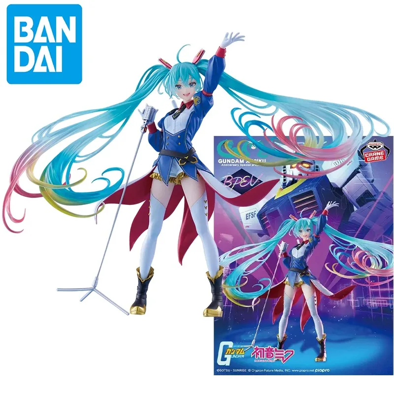 Figurine originale Bandai Gundam Spirits BANPRESTO EVOLVE 45th Anniversary x Hatsune Miku GUNDAM, figurine de collaboration, modèle de dessin animé, jouet cadeau