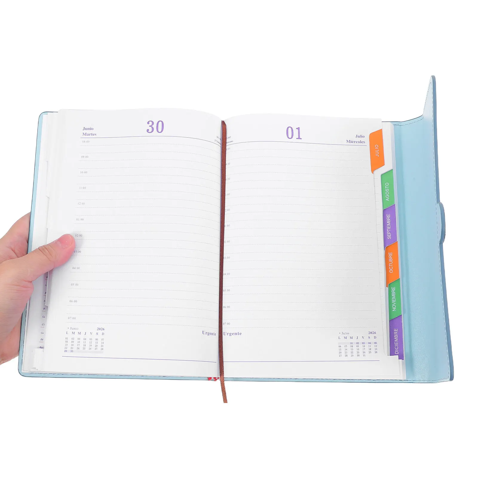 

A5 PU Daily Planner Notebook Portable Schedule Book Elegant Minimalist Design Task Planner for Work Study Personal