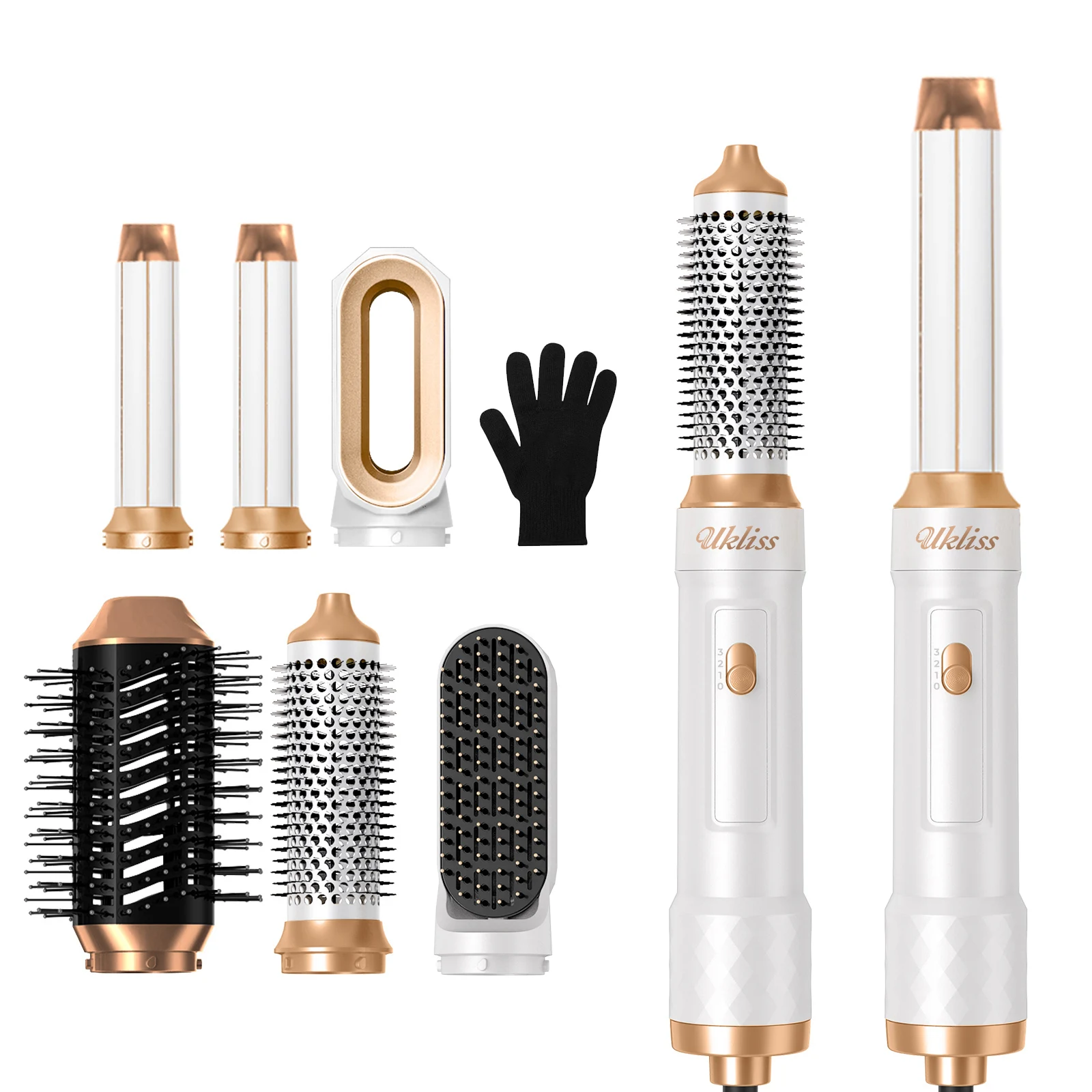 

6 in 1 Hair Dryer Brush Automatic Curling Irons Stick Curling and Straightening Negative Ion Dual-Use Hair Styling Hot Air Comb