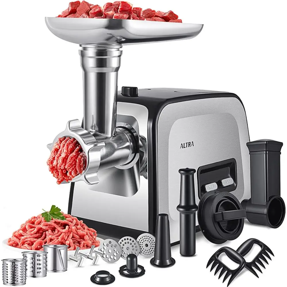 

Meat Grinder, Sausage Stuer, [2800W Max] Electric Meat Mincer with StainlSteel Blades & 3 Grinding Plates,Sausage Maker & Kubbe