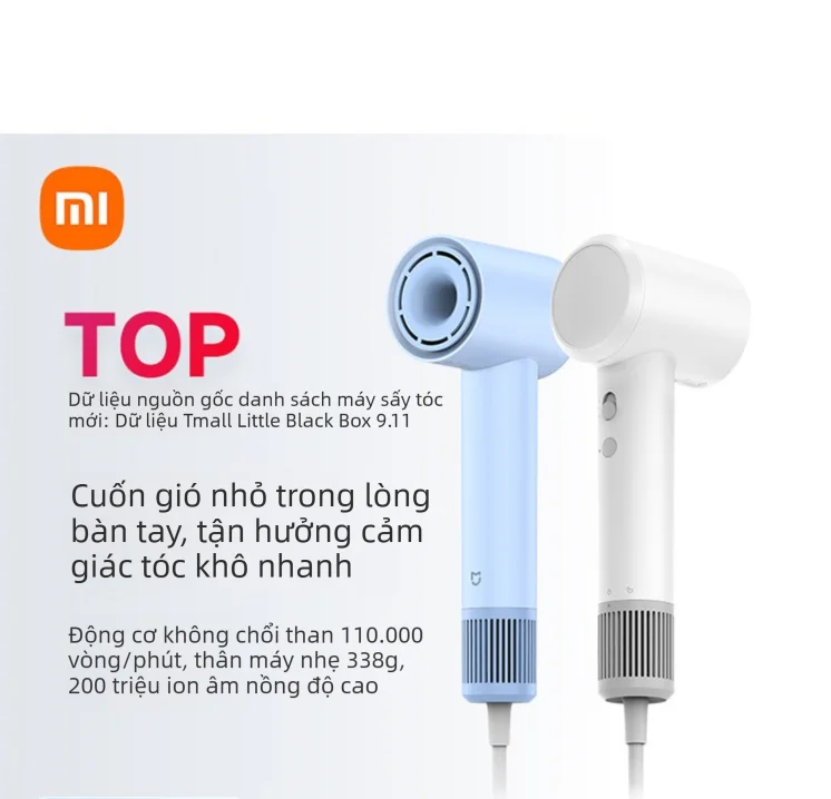 Miui | Máy Sấy Tóc Tốc Độ Cao Mijia H501 SE, 200 triệu Ion Âm, Siêu Nhẹ 338g, Sấy Khô Nhanh