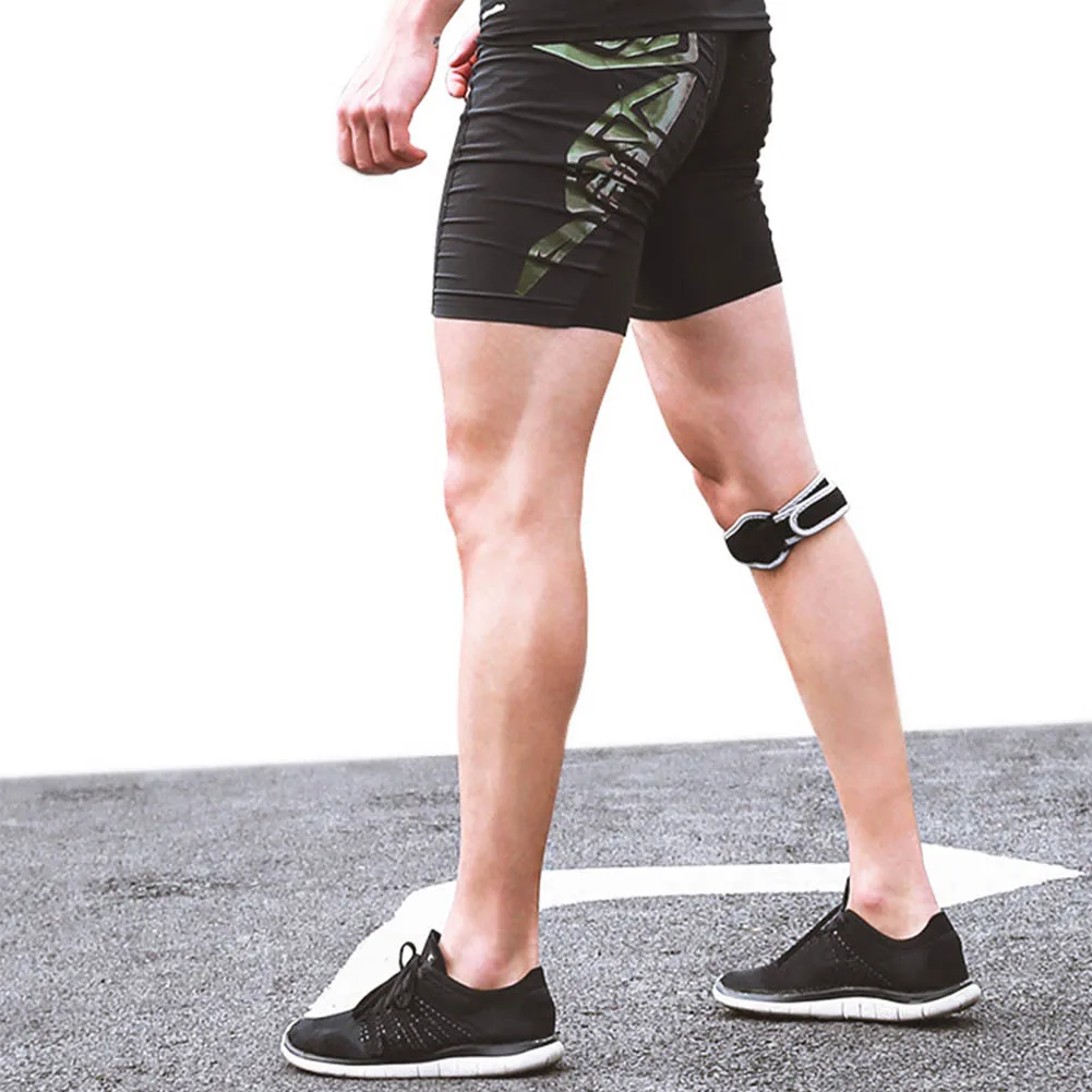 1pc Unisex Atmungsaktive Einstellbare Sport Gym Knie Patella Unterstützung Klammer Sport Beschützer Strap Pad Bein Knie Pads Strap Band