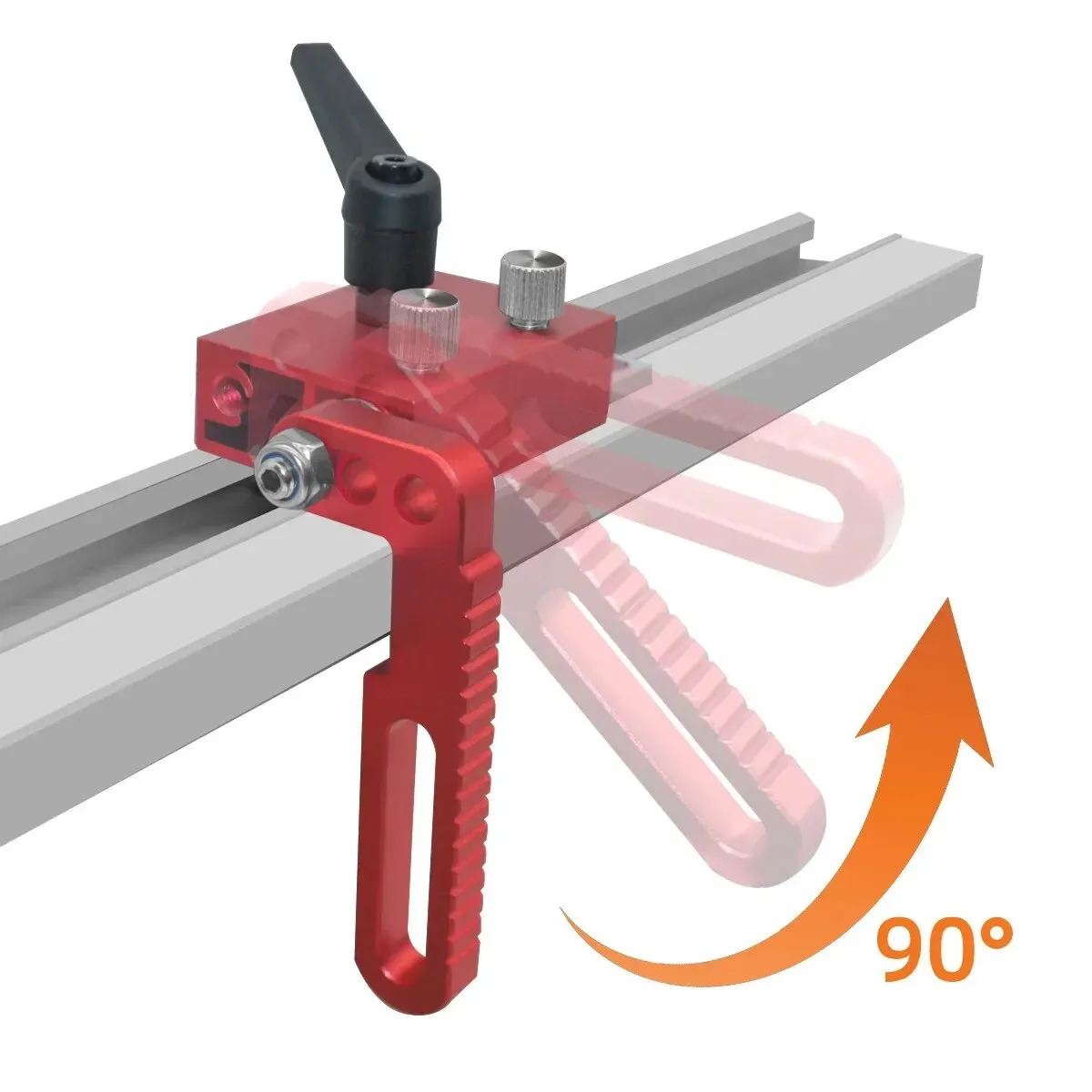 Adjustable Fence Flip Stop - Miter Track Stop Alloy Steel T Slot Stop Accurate Length Limit Device Woodworking Tool