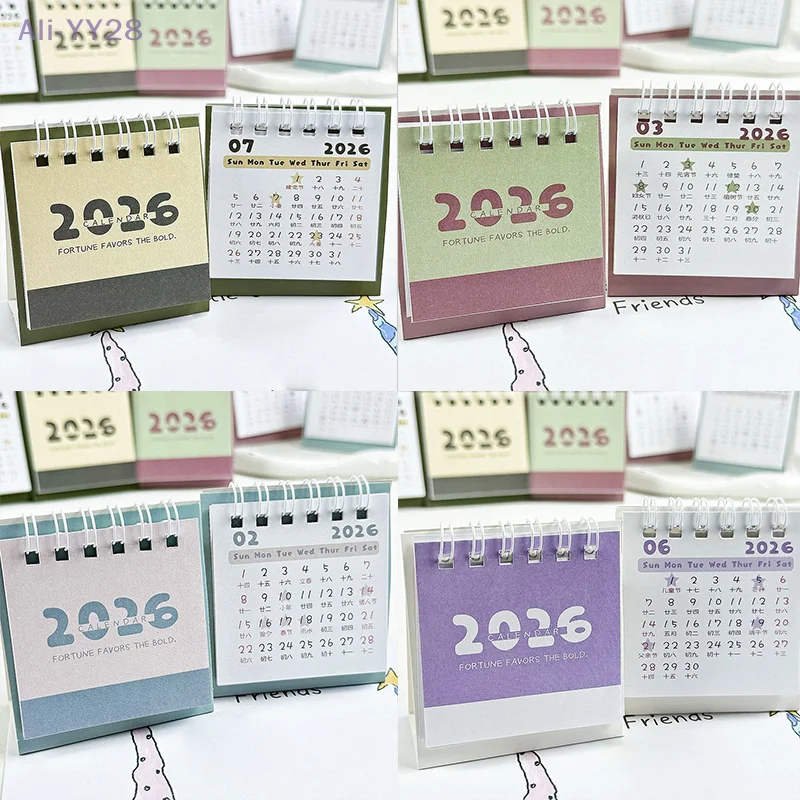 2026 Mini Einfacher Tischkalender Kreativer Spulenkalender Tagesplaner Büro Desktop Dekoration Schule Schreibwaren Neujahrsgeschenk