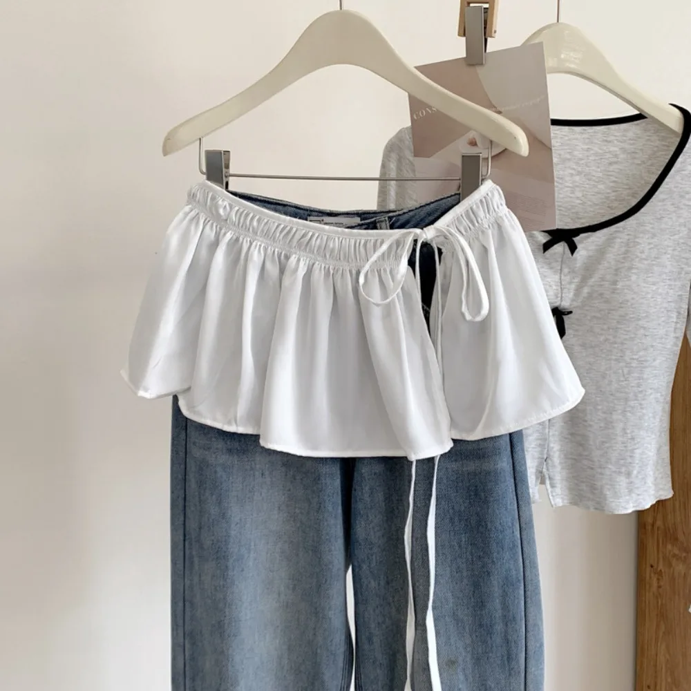 الهيب هوب طبقة وتتسابق تنورة قميص موسع الحلو الدانتيل يصل وشاح الورك Y2K بلون تكدرت حافة حزام الرقص اكسسوارات