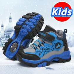 Winter Hiking Shoes for Kids Non-Slip Outdoor Shoes Children Warm Ankle Boots Mountaineering Trekking Climbing Sports Shoes Boys