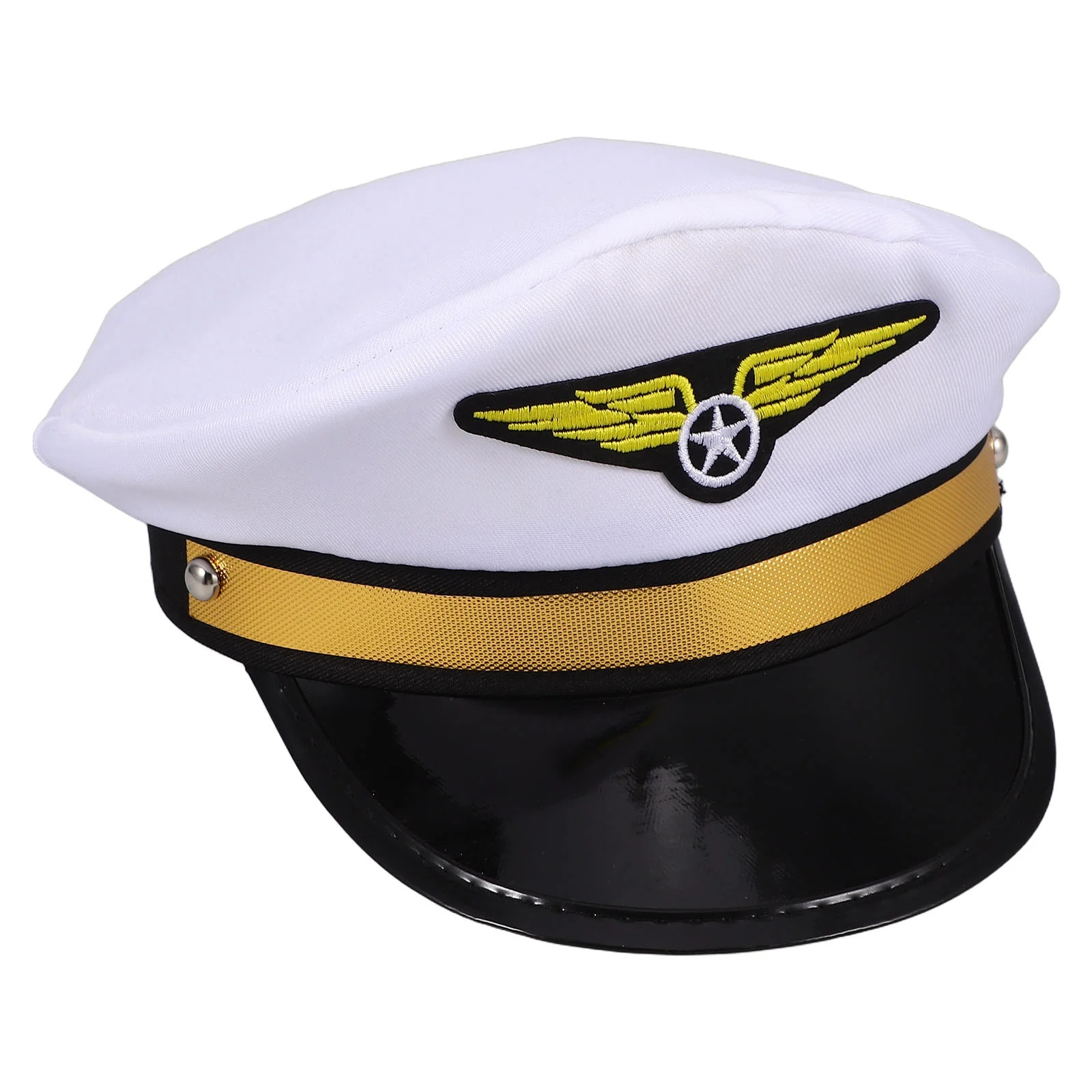 Airline Pilot Cap Fancy Dress Hat Adult Pilot Hat for Costume Parties Airline Themed Halloween Hat for Cosplay and Masquerade Ad