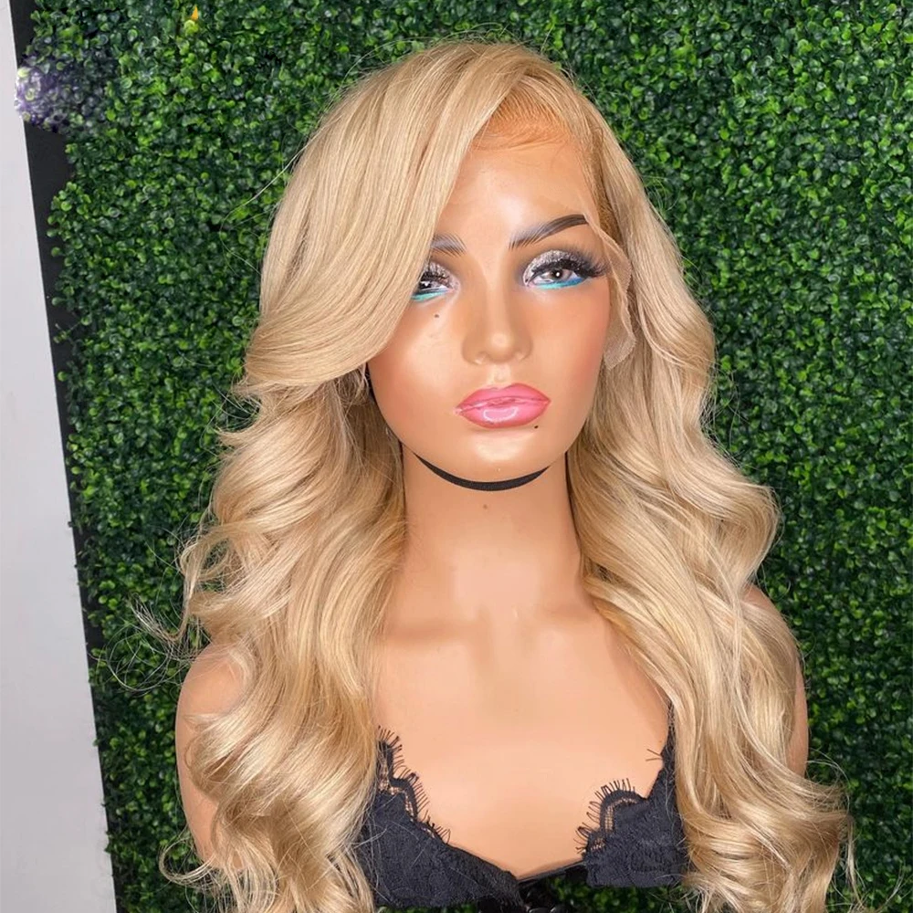 Hd Long Wavy Honey Blonde Highilght Loose Wave Lace Front Human Hair Wigs Glueless Full Lace Wig Baby Hair Pre-Plucked For Women