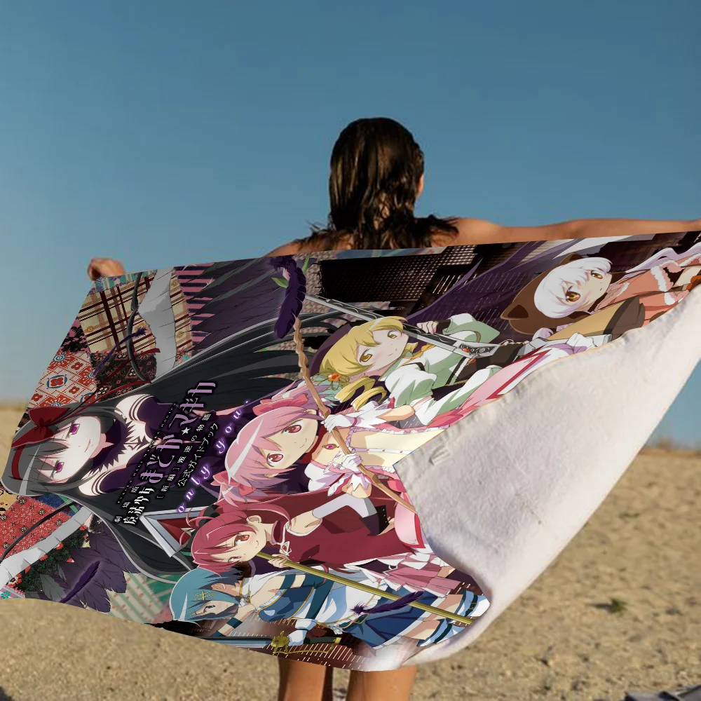 P-Puella Magi Madoka M-Magica Microfiber Blanket Quick Drying Beach Towels Oversized Printing Super Absorbent Pool Towel Blanket