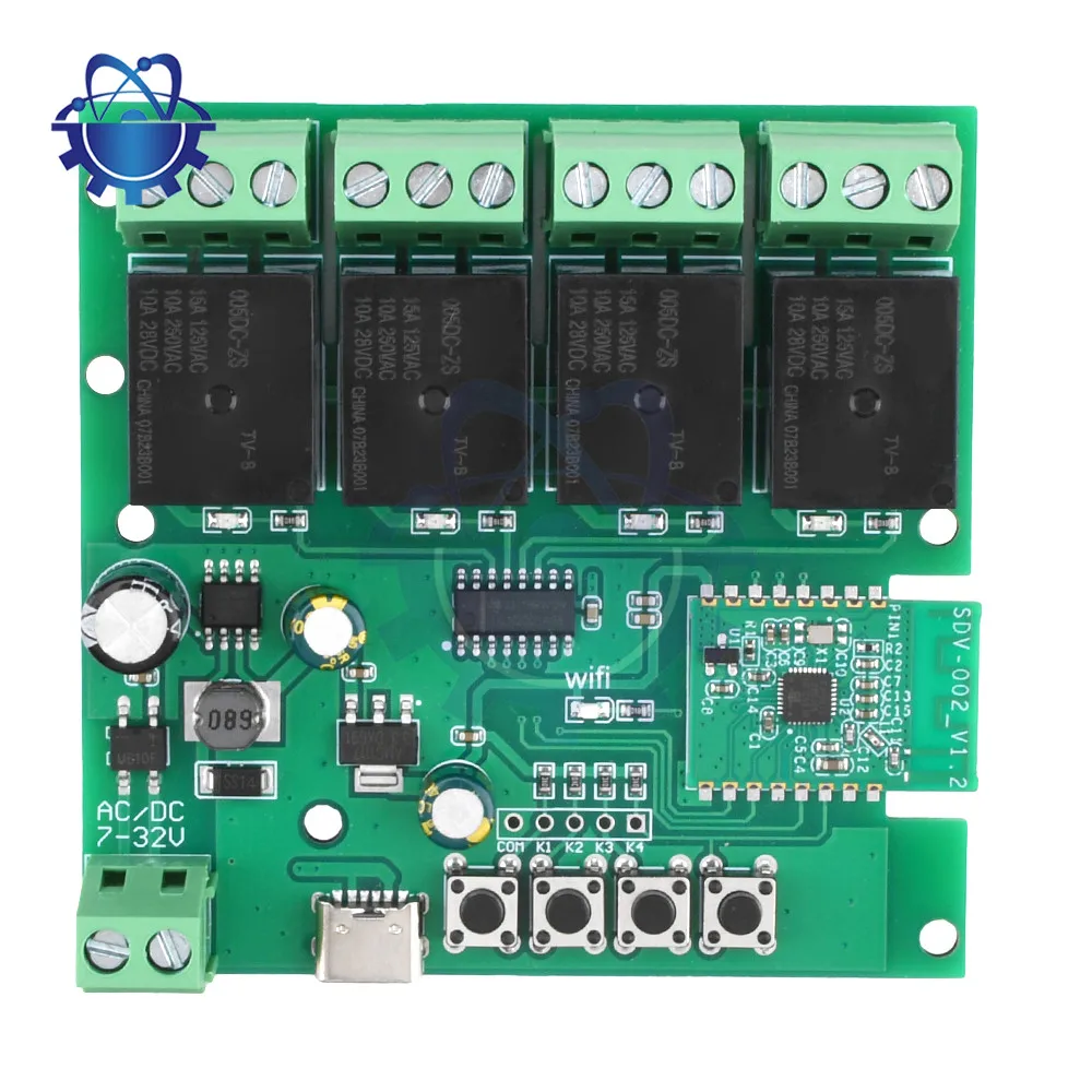 Welink Intelligent APP AC/DC7-32V 2/4 Way Wireless WIFI Relay Development Board Module E-WeLink APP Remote Control