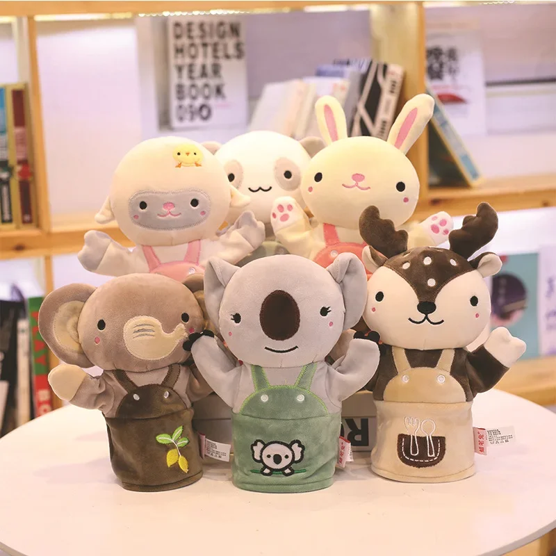 Burattino a mano animale Giocattoli di peluche Animali di peluche dei cartoni animati Burattini a mano educativi per bambini Fai finta di raccontare storie Bambole Muppets Regali