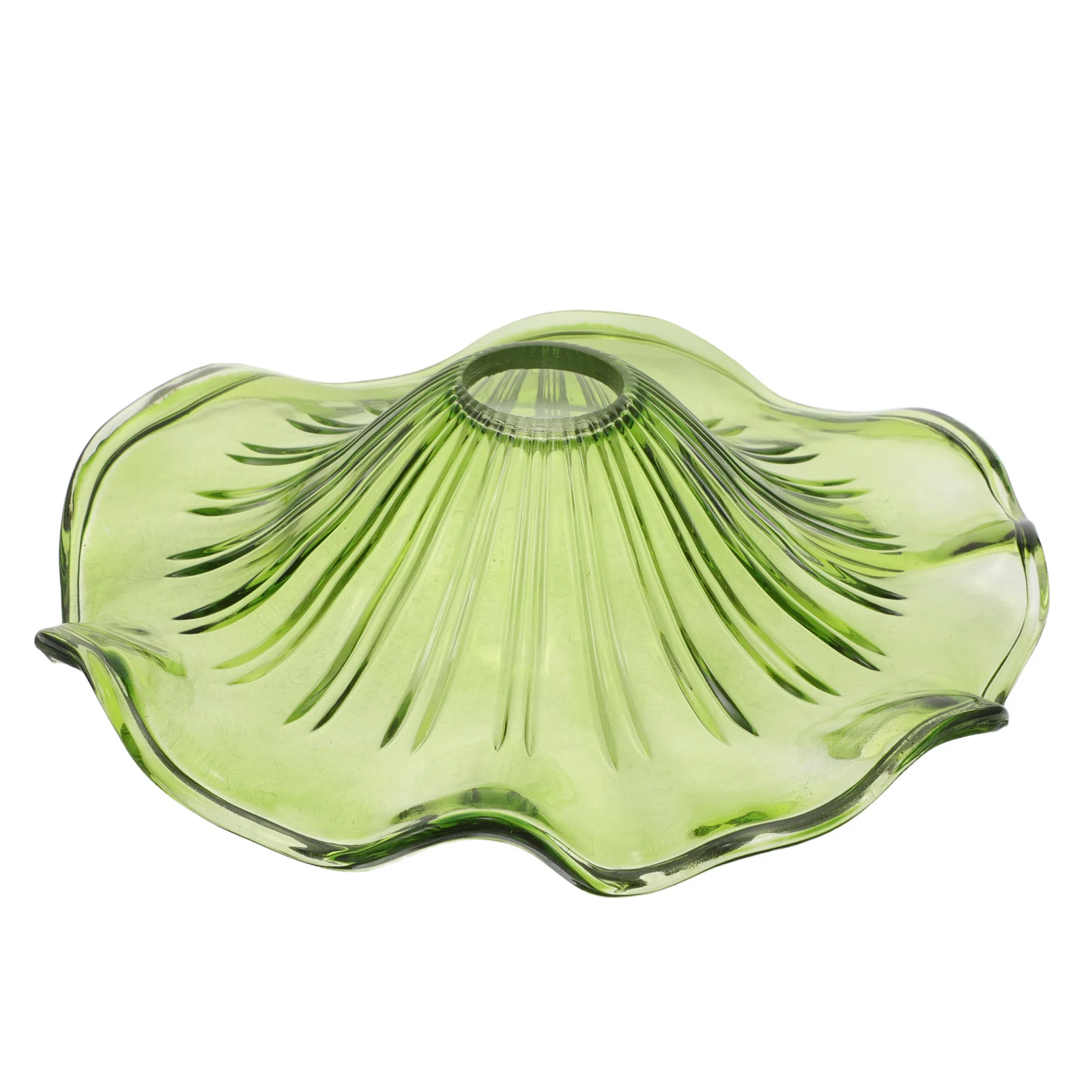 

Green Ruffled Lamp Shade 12 Inch Round Stylish Light Cover for Living Room Bedroom Hallway Decoration Eco Design