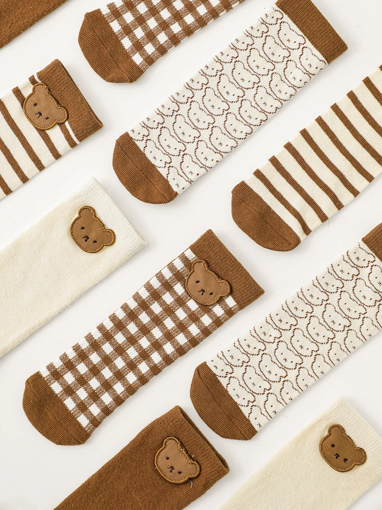 

Baby Three-Dimensional Bear Labeling Tube Socks 2022 Spring New Baby Breathable Straight Tube Socks