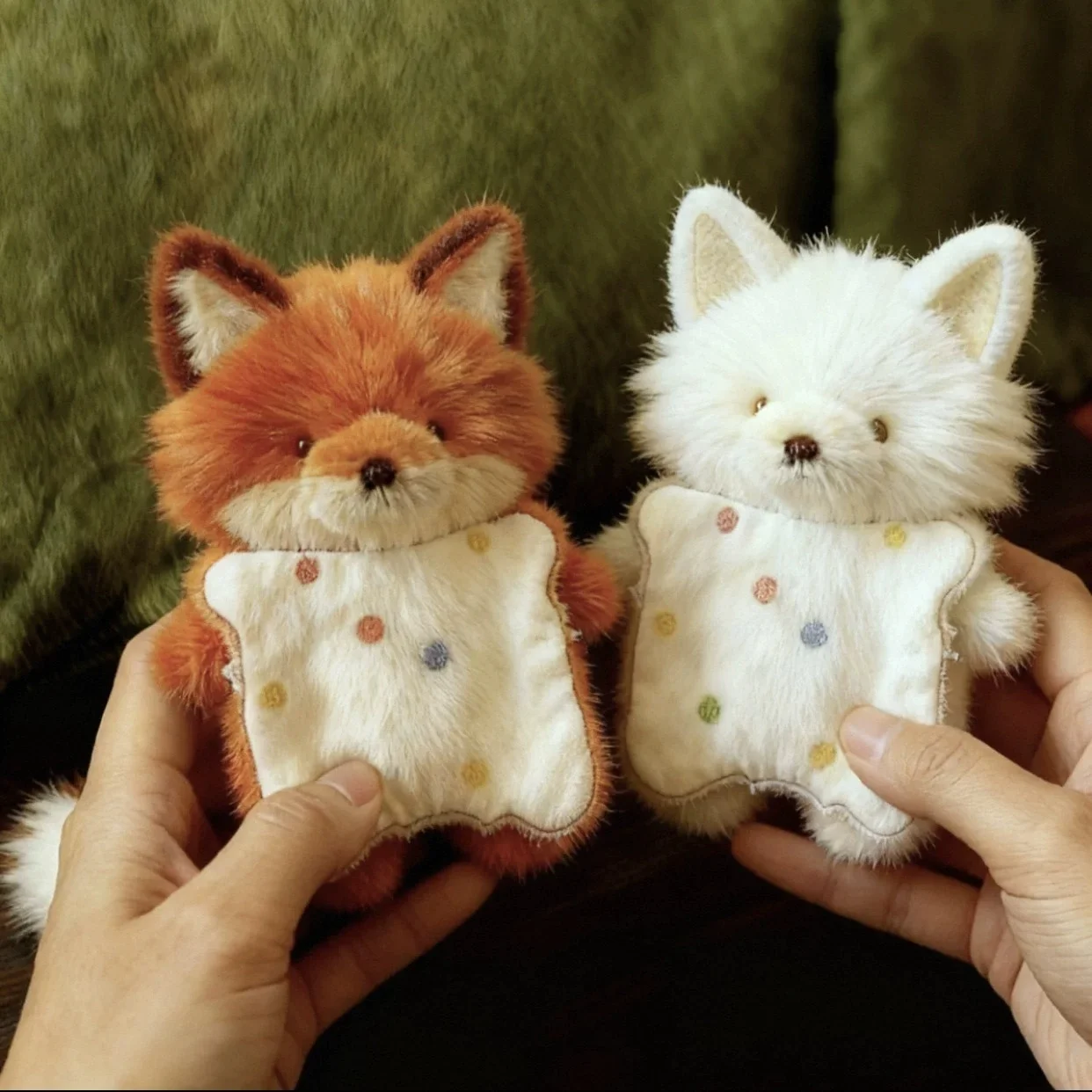 Cure-Healing Fox Doll Plush Toy Soft Stress Relief Handkerchief Decorative Gift Stuffed Animal Comforter Plushie