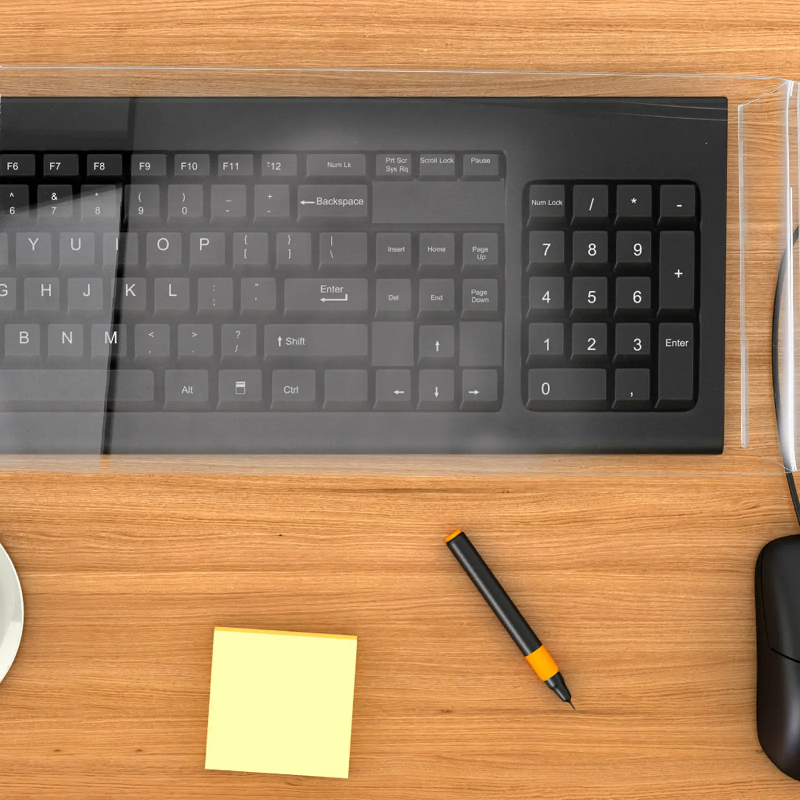 Premium Acrylic Keyboard Cover Protector Compatible with Monitor Lifting Rack Removable Washable Transparent Keyboard Bridge
