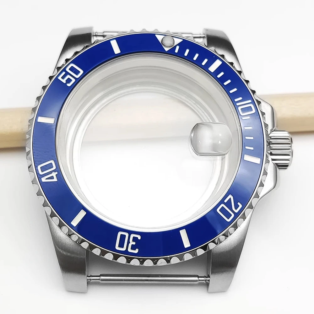 40mm Retro Watch  Case+Strap Fit NH35/36 8215 Automatic Movement 28.5mm Dial Watch Parts Transparent Back