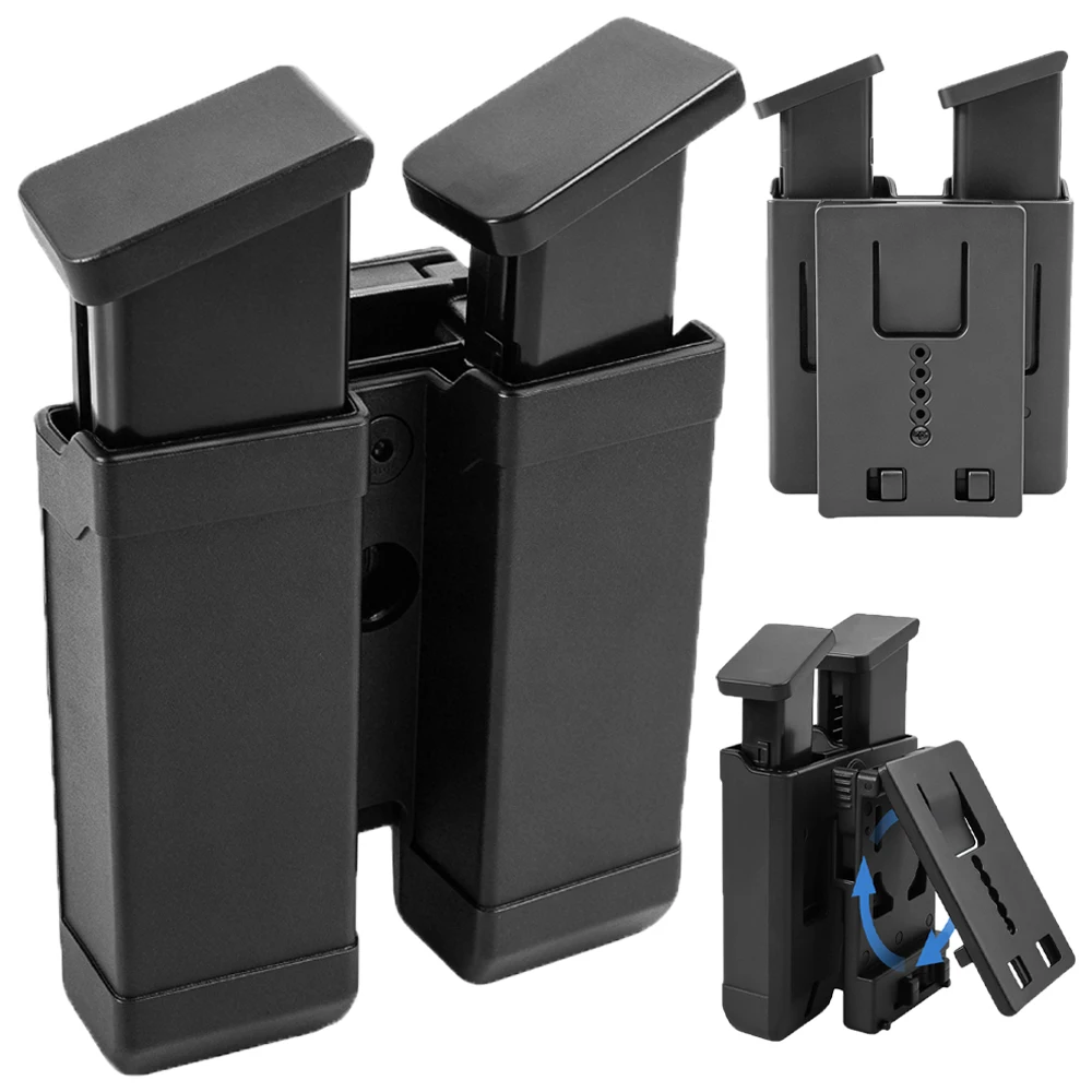 Taktyczna podwójna ładownica na magazynki 9MM .40S&W z klipsem do paska, pasuje do Glock, Sig Sauer, S&W, H&K, Beretta, Taurus, Ruger, do polowań.