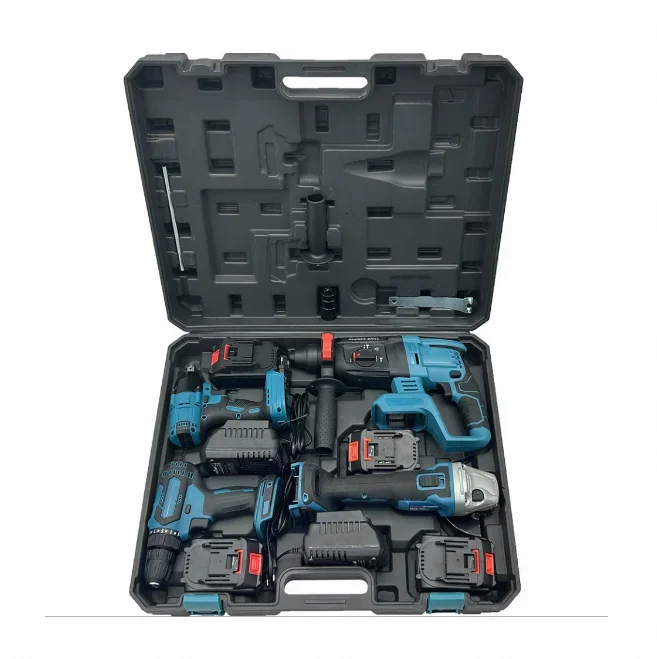 003 Multifunctional Electric Tool Set Four-Piece Industrial Brushless Lithium Battery Includes Drill Screwdriver 21V OEM