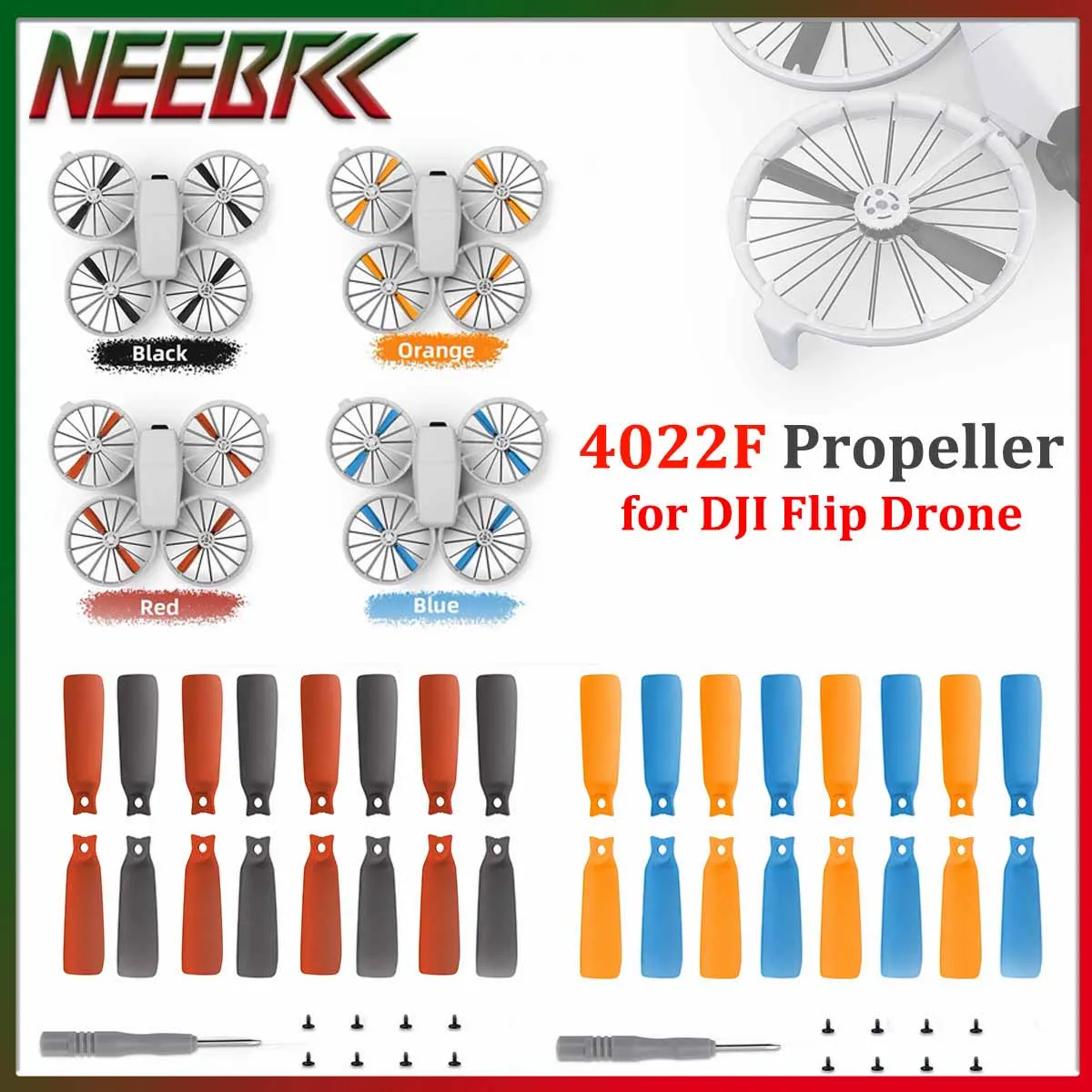 8 Uds 4022F hélice para DJI Flip Drone CW/CCW hoja ligera de bajo ruido repuestos para RC FPV Drone accesorios de cuadricóptero
