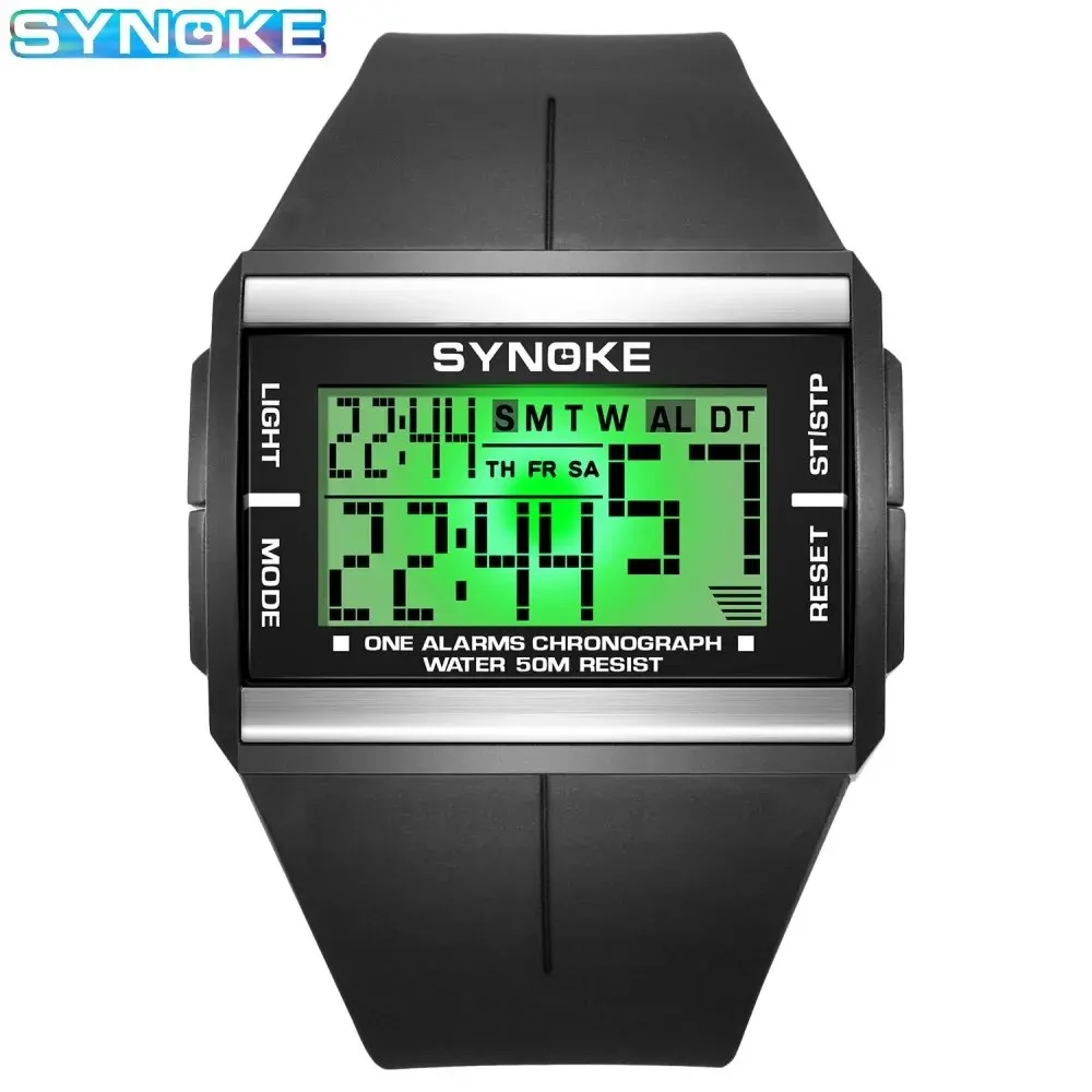 SYNOKE Outdoor Digital Watch New For Men Fashion Retro Men Watch Sports Waterproof Men Watch Multifunctional Seven Lights