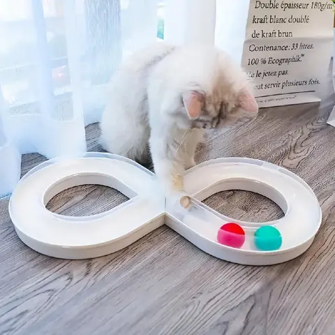 1pc Interactive Cat Turntable Track, Plastic Cat Toy Board, Indoor Cat and Kitten Entertainment Supplies