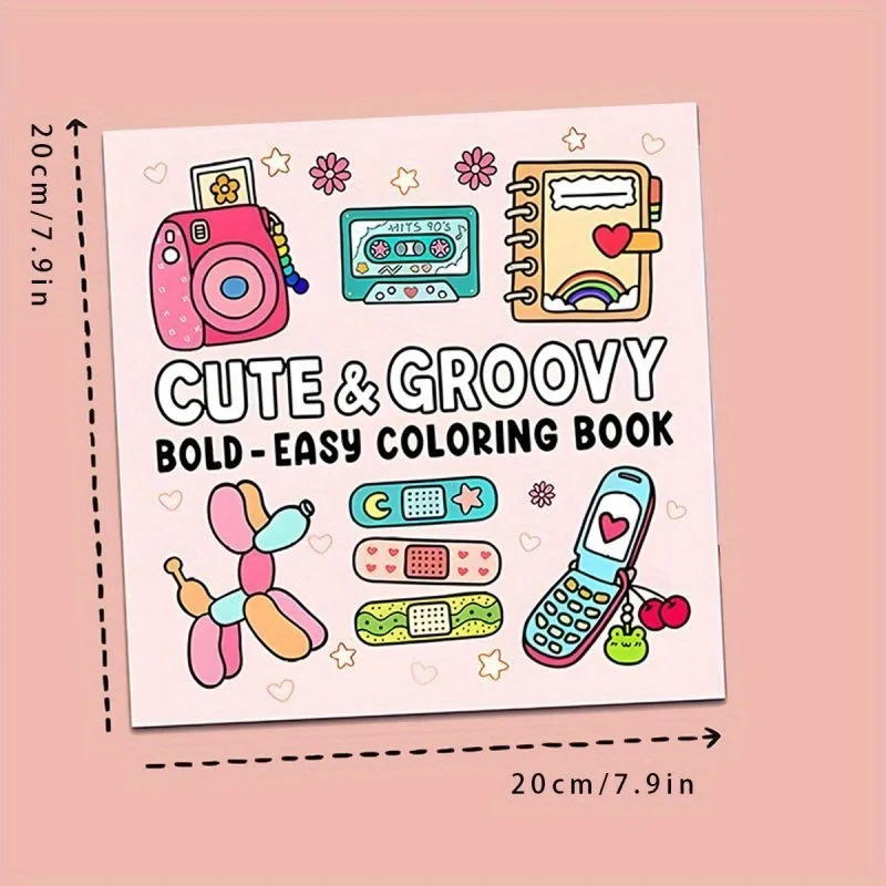 Room Decor 1pc Cute & Groovy Coloring Book for Stress Relief - Anxiety Reduction and Emotional Release, Perfect Gift