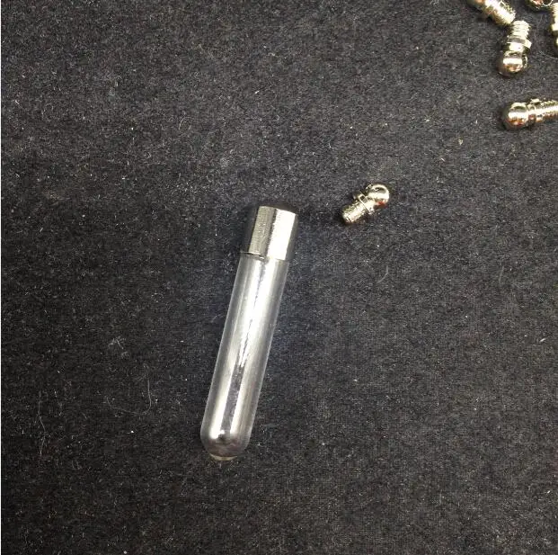 50pcs/lot SCREW CAP tube 35*6mm glass vial pendant crystal Glass Perfume Locket rice vial Screw cap Necklace charm fill bottle