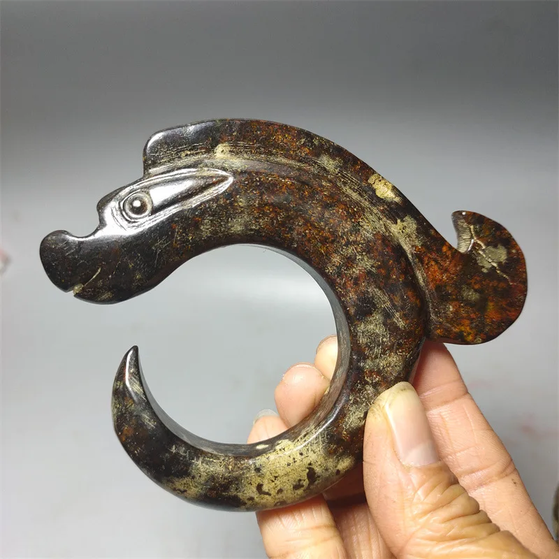 Barang lain-lain antik imitasi kerajinan antik bunga merah budaya gunung batu besi giok babi capung magnetik kait Naga