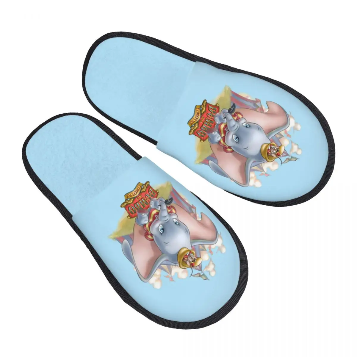 Maßgeschneiderte Dumbo-Gastpantoffeln für Schlafzimmerfrauen, animierte musikalische Hausschuhe