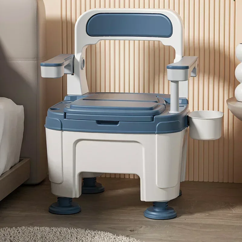 Toilet Chair Elderly Foldable Portable Indoor for Home Sturdy Construction