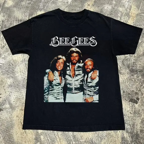 تي شيرت Vintage Bee Gees Band Gift Lover قصير جميع المقاسات من S إلى 5XL 2F907