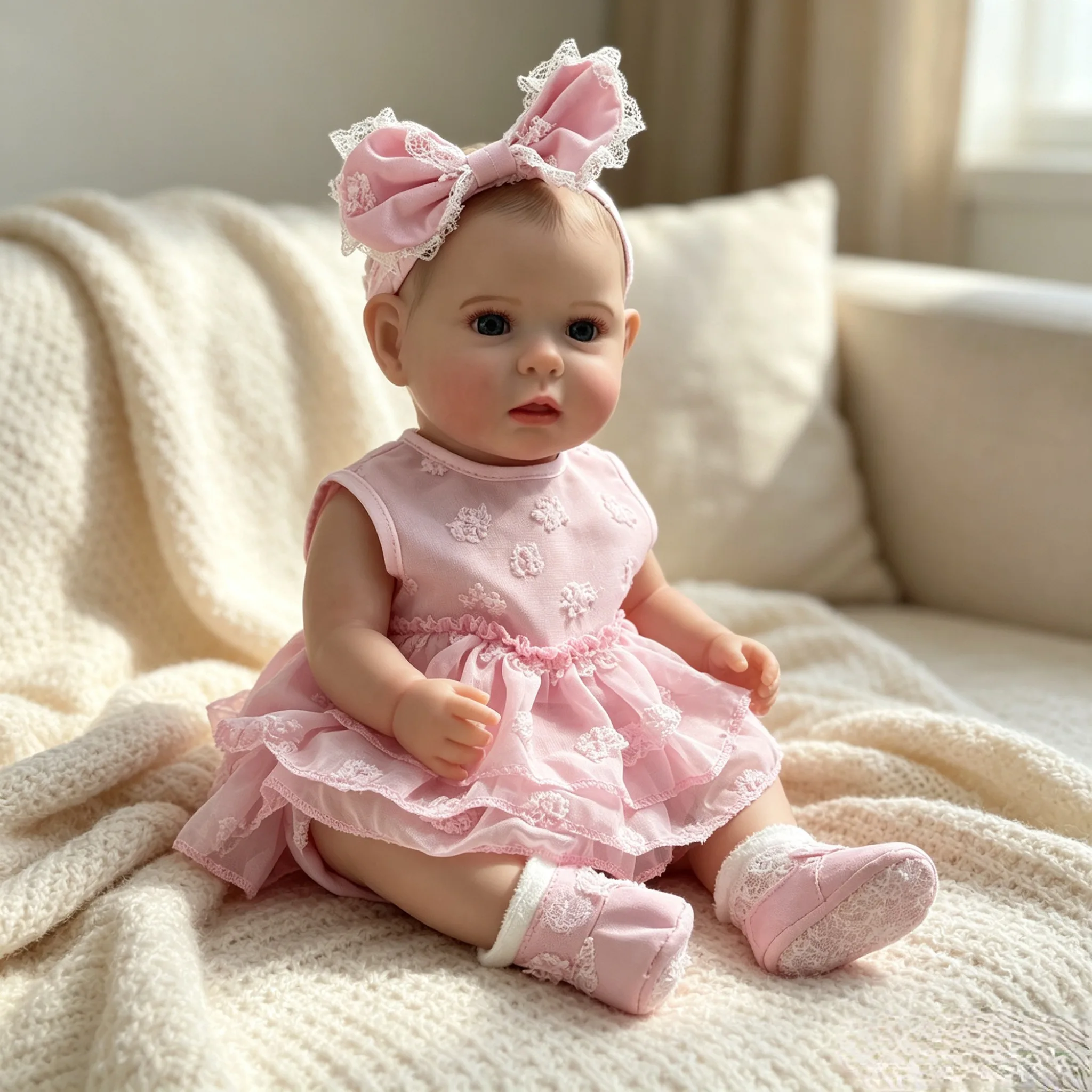 

18 Inch Ward Reborn Baby Doll Full Vinyl 3D Hand Painted Weighted Lifelike Real Newborn Doll Collectible Therapy Gift Toy