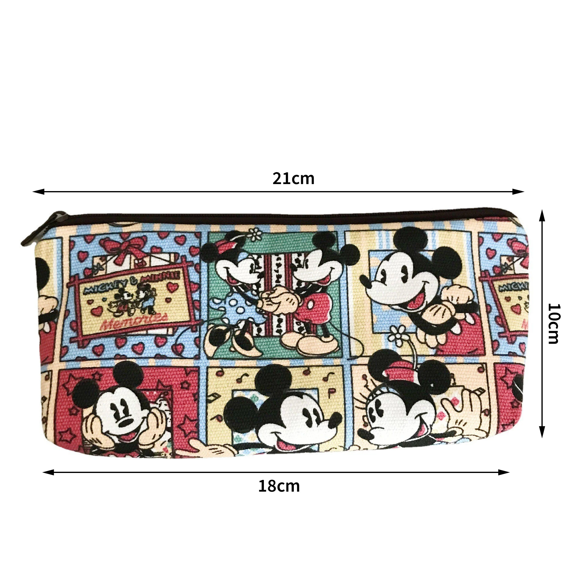 Disney Cartoon Mickey Mouse Cosmetic Storage Bag Kawaii Pattern Minnie Mouse Women Travel Makeup Bags Portable Clutch Pen Bag