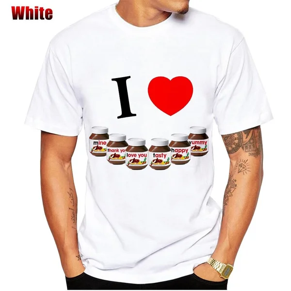 2024 New Summer Fashion Men\'s 3D Printing Nutella Chocolate Funny T Shirt Food Casual Short-sleeved T-shirts