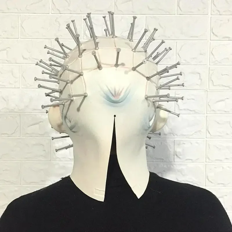 Hellraiser-ハロウィーンパーティー用のピンヘッドマスク,2020コレクション,男性用の怖いラテックスマスク