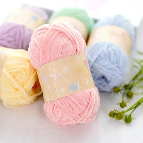 Pear Lustre Chenille Yarn 148Meters/Skein 2mm Thin Pleuche Wool Rope for Hand Crochet Dolls Shoes Materials - Image 6
