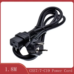 Euro Schuko to PDU Power supply cable,CEE7/7 Plug to IEC320 C19 AC Power Cord,H05VV-F 3G 1.5mm,1.8m,VDE