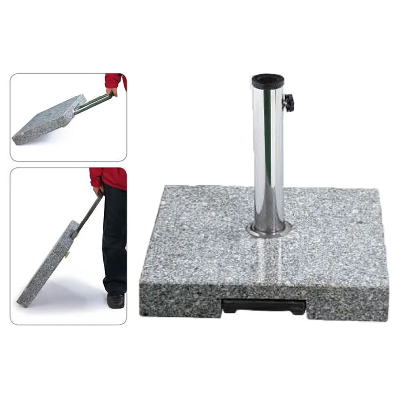 Sun umbrella marble umbrella base support bottom seat granite counterweight accessories umbrella pier square with tie rod wheel
