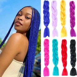 MSTN Jumbo Braid 24 inch Synthetic Braid Ombre Women's Jumbo Hair Extensions DIY Braid Yellow Purple Pink