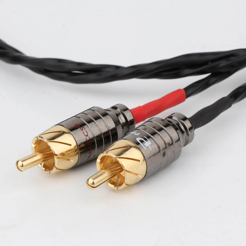 Preffair ofc alta fidelidade prata chapeado 2.5mm para 2rca aux cabo de áudio 24k banhado a ouro plug fone de ouvido cabo de conexão