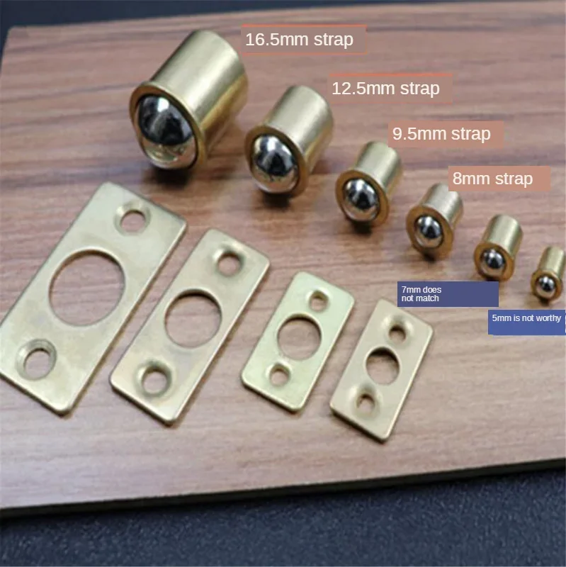 Fechadura magnética para porta de armário, cobre puro, bola lateral do gaveta, trava magnética para porta de armário, montagem de móveis
