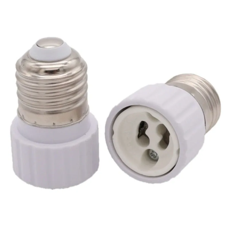 White E27 to GU10 Ceramic Base Led Light Lamp Holder Converter Screw Bulb Socket Adapter LED Saving Light Halogen Lamp Base PBT